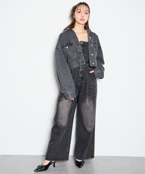 INGNI（イング）の「クロップド丈Gジャン（デニムジャケット・レディース・ブルー系その他/ブルー系その他3/グレー・M）」の21枚目の写真