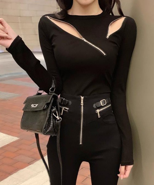 Miniministore(ミニミニストア)の「ニットトップス ニットセーター 春秋冬(ニット/セーター・レディース・ブラック/ホワイト・FREE)」の3枚目の写真