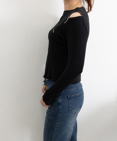 Miniministore(ミニミニストア)の「ニットトップス ニットセーター 春秋冬(ニット/セーター・レディース・ブラック/ホワイト・FREE)」の15枚目の写真