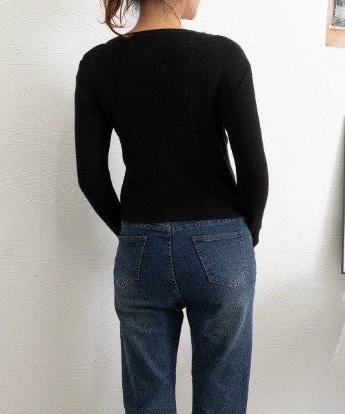 Miniministore(ミニミニストア)の「ニットトップス ニットセーター 春秋冬(ニット/セーター・レディース・ブラック/ホワイト・FREE)」の16枚目の写真
