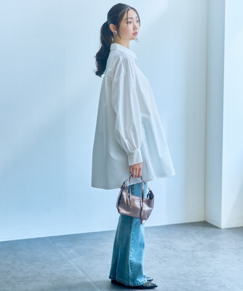 ブラウス シャツ 高身長　ワイドシャツ（トールサイズ）Essenave レディース 高身長 ワイドシャツ（トールサイズ）Essenave（シャツ/ブラウス