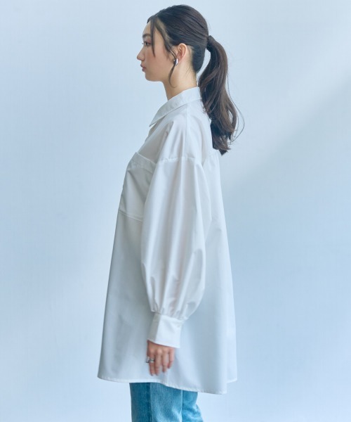 slattgir（スラットジール）の「高身長　ワイドシャツ（トールサイズ）Essenave（シャツ/ブラウス・レディース・オフホワイト/ブルー系その他・M/L/LL/3L）」の14枚目の写真