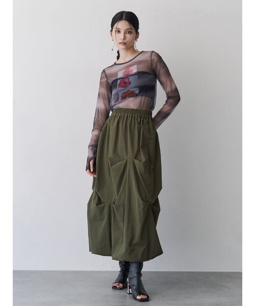 MURUA(ムルーア)の「【WEB・一部店舗限定】フラワーチュールトップス(Tシャツ/カットソー・レディース・ブラック/ブルー/グレー・FREE)」の10枚目の写真