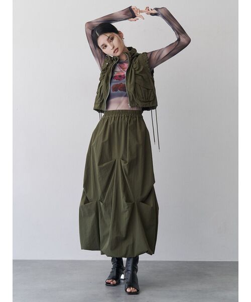MURUA(ムルーア)の「【WEB・一部店舗限定】フラワーチュールトップス(Tシャツ/カットソー・レディース・ブラック/ブルー/グレー・FREE)」の12枚目の写真