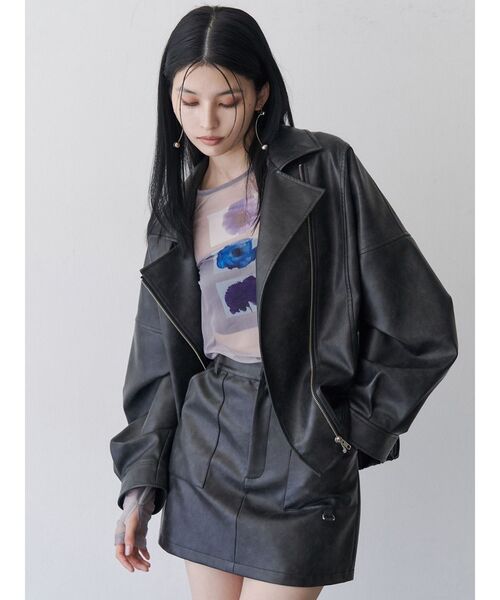 MURUA(ムルーア)の「【WEB・一部店舗限定】フラワーチュールトップス(Tシャツ/カットソー・レディース・ブラック/ブルー/グレー・FREE)」の18枚目の写真