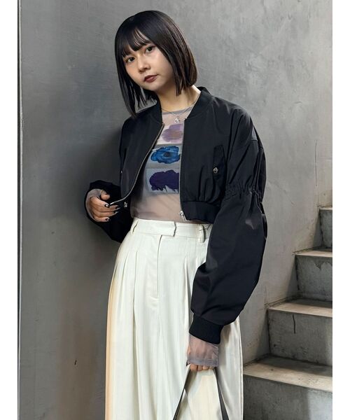 tシャツ 「WEB・一部店舗限定」チュールデザイントップス レディース MURUA（ムルーア）の「【WEB・一部店舗限定】フラワーチュール