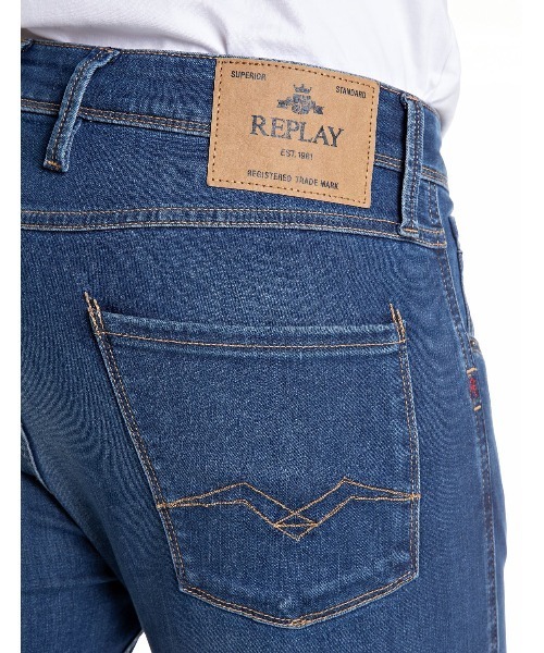 REPLAY（リプレイ）の「スーパースリムBRONNYパワーストレッチブルーデニム（デニムパンツ・メンズ・ダークブルー・W28xL30/W29xL30/W30xL30/W31xL30/W32xL30/W33xL30/W34xL30/W36xL30）」の8枚目の写真