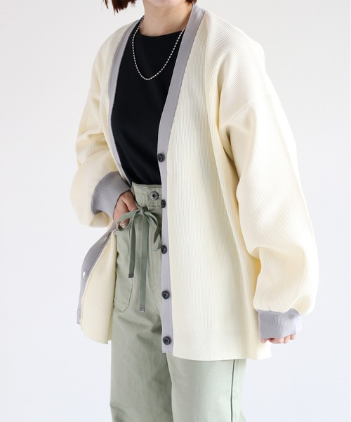 cepo（セポ）の「ハイクッションルーズシルエットカーディガン（カーディガン/ボレロ・レディース・チャコール/グレー/オフホワイト・M）」の19枚目の写真