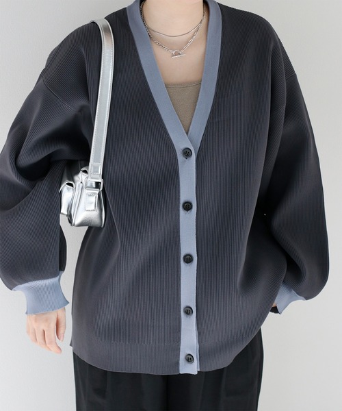 cepo（セポ）の「ハイクッションルーズシルエットカーディガン（カーディガン/ボレロ・レディース・チャコール/グレー/オフホワイト・M）」の4枚目の写真