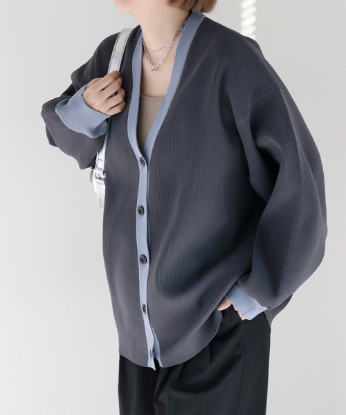cepo（セポ）の「ハイクッションルーズシルエットカーディガン（カーディガン/ボレロ・レディース・チャコール/グレー/オフホワイト・M）」の5枚目の写真