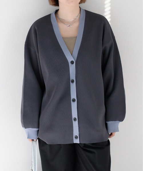 cepo（セポ）の「ハイクッションルーズシルエットカーディガン（カーディガン/ボレロ・レディース・チャコール/グレー/オフホワイト・M）」の9枚目の写真