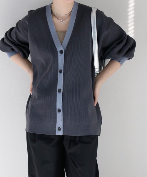 cepo（セポ）の「ハイクッションルーズシルエットカーディガン（カーディガン/ボレロ・レディース・チャコール/グレー/オフホワイト・M）」の10枚目の写真