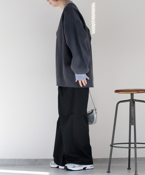 cepo（セポ）の「ハイクッションルーズシルエットカーディガン（カーディガン/ボレロ・レディース・チャコール/グレー/オフホワイト・M）」の13枚目の写真