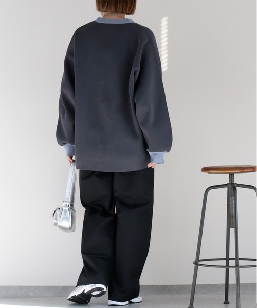 cepo（セポ）の「ハイクッションルーズシルエットカーディガン（カーディガン/ボレロ・レディース・チャコール/グレー/オフホワイト・M）」の14枚目の写真