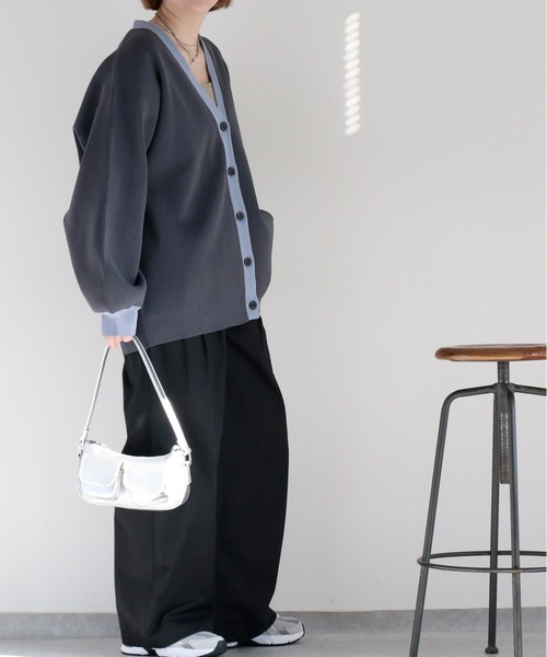 cepo（セポ）の「ハイクッションルーズシルエットカーディガン（カーディガン/ボレロ・レディース・チャコール/グレー/オフホワイト・M）」の15枚目の写真