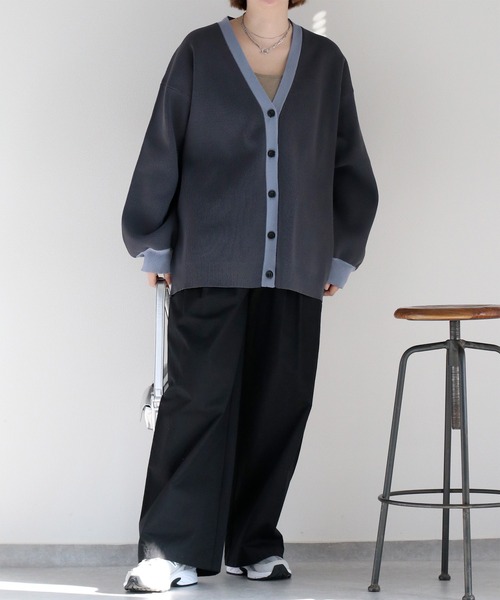 cepo（セポ）の「ハイクッションルーズシルエットカーディガン（カーディガン/ボレロ・レディース・チャコール/グレー/オフホワイト・M）」の16枚目の写真