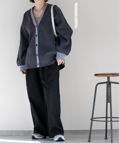 cepo（セポ）の「ハイクッションルーズシルエットカーディガン（カーディガン/ボレロ・レディース・チャコール/グレー/オフホワイト・M）」の17枚目の写真