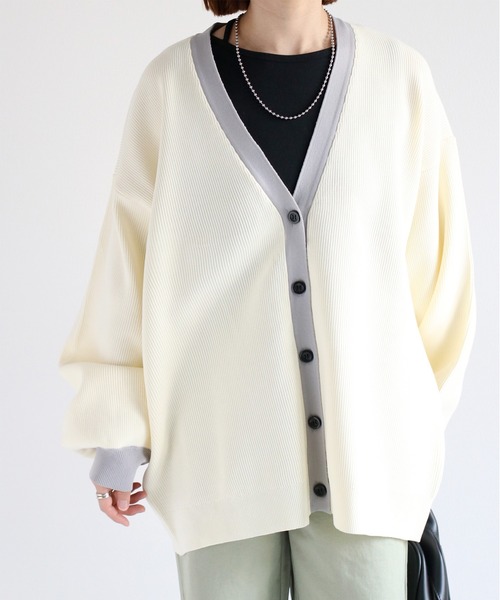cepo（セポ）の「ハイクッションルーズシルエットカーディガン（カーディガン/ボレロ・レディース・チャコール/グレー/オフホワイト・M）」の18枚目の写真