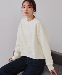 OPAQUE.CLIP | キルトジャカードトップス/セットアップ対応【洗濯機洗い可】(Tシャツ/カットソー)