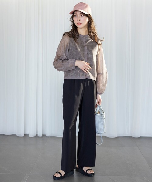 ANY SIS（エニィスィス）の「コンフォートイージー ワイドパンツ（その他パンツ・レディース・ブラック系/ライトイエロー系/アイボリー系/オレンジ系・3/1/2）」の11枚目の写真