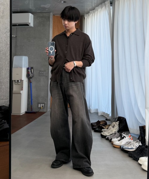 Knit polo cardigan / ニットポロカーディガン（カーディガン