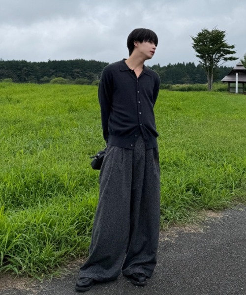 Knit polo cardigan / ニットポロカーディガン（カーディガン