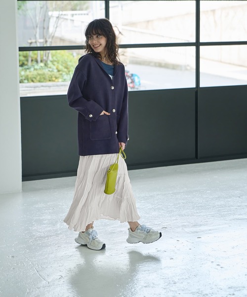 STYLE DELI（スタイルデリ）の「コットン質感ワッシャーティアードスカート（スカート・レディース・アイボリー/ブラック/ブラウン・FREE）」の5枚目の写真