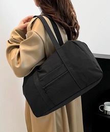 【軽量・A4収納可】シンプル無地ナイロンボストンバッグ