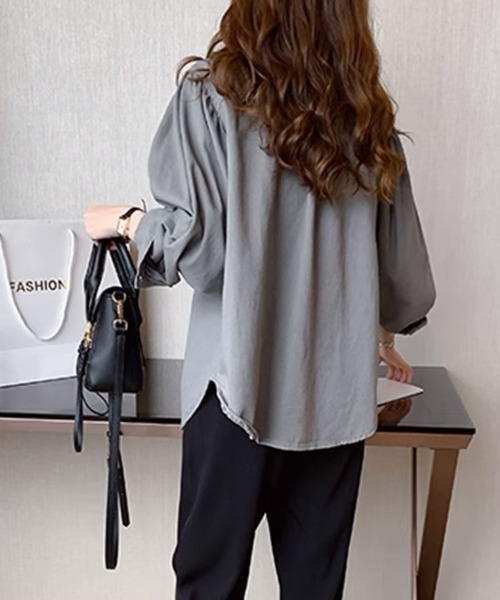 SallyLunn(サリーラン)の「ボリュームスリーブカラーシャツ(シャツ/ブラウス・レディース・グレー/ホワイト・LARGE/MEDIUM)」の8枚目の写真