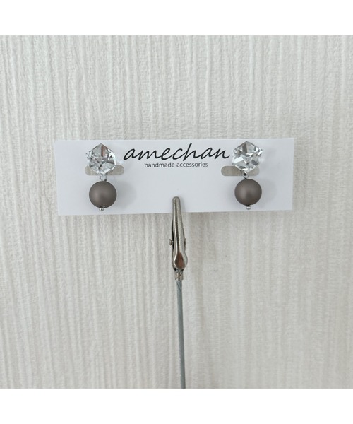tone(トーン)の「【amechan】一粒(イヤリング)(MA)(イヤリング・レディース・ホワイト/ブラウン/グレー・FREE)」の4枚目の写真