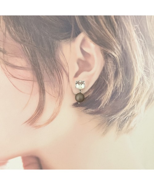 tone(トーン)の「【amechan】一粒(イヤリング)(MA)(イヤリング・レディース・ホワイト/ブラウン/グレー・FREE)」の5枚目の写真