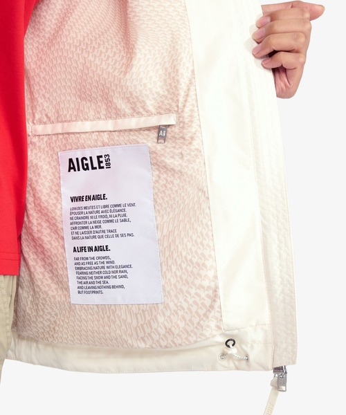 AIGLE(エーグル)の「GORE-TEX ゴアテックス 防風 撥水 透湿 軽量 パッカブルフーデッドジャケット(マウンテンパーカー・レディース・モスグリーン/ホワイト・36/40/38)」の12枚目の写真