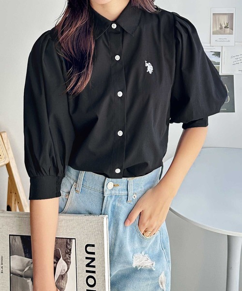 U.S. POLO ASSN.（ユーエスポロアッスン）の「GeeRA別注【U.S. POLO ASSN.】ボリューム袖シャツブラウス（シャツ/ブラウス・レディース・ブルー系その他/オフホワイト/ブラック・LARGE/X-LARGE/MEDIUM）」の14枚目の写真
