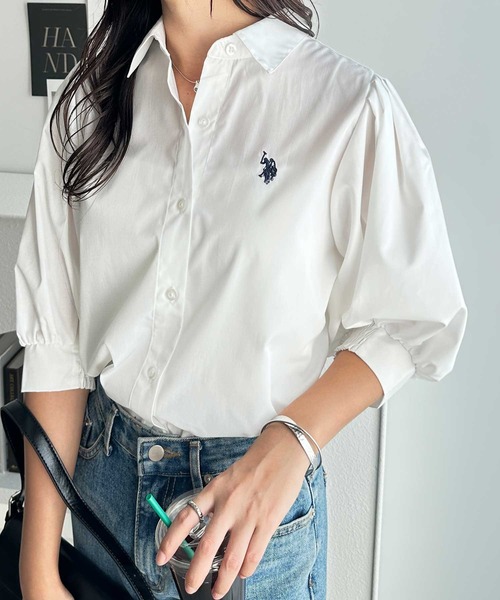 U.S. POLO ASSN.（ユーエスポロアッスン）の「GeeRA別注【U.S. POLO ASSN.】ボリューム袖シャツブラウス（シャツ/ブラウス・レディース・ブルー系その他/オフホワイト/ブラック・LARGE/X-LARGE/MEDIUM）」の12枚目の写真