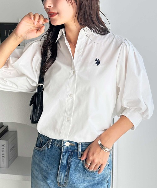 U.S. POLO ASSN.（ユーエスポロアッスン）の「GeeRA別注【U.S. POLO ASSN.】ボリューム袖シャツブラウス（シャツ/ブラウス・レディース・ブルー系その他/オフホワイト/ブラック・LARGE/X-LARGE/MEDIUM）」の11枚目の写真