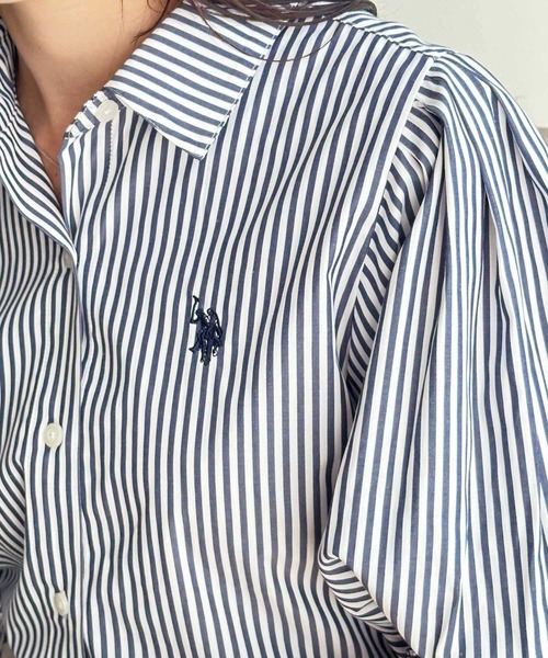 U.S. POLO ASSN.（ユーエスポロアッスン）の「GeeRA別注【U.S. POLO ASSN.】ボリューム袖シャツブラウス（シャツ/ブラウス・レディース・ブルー系その他/オフホワイト/ブラック・LARGE/X-LARGE/MEDIUM）」の19枚目の写真