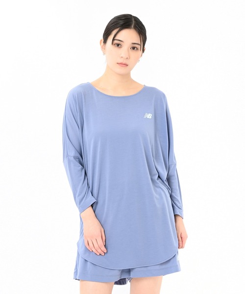 NEW BALANCE(ニューバランス)の「パフォーマンスリラックスフィットTシャツ(Tシャツ/カットソー・レディース・ライトカーキ/ライトブルー/スモークピンク・SMALL/MEDIUM/LARGE/X-LARGE)」の1枚目の写真