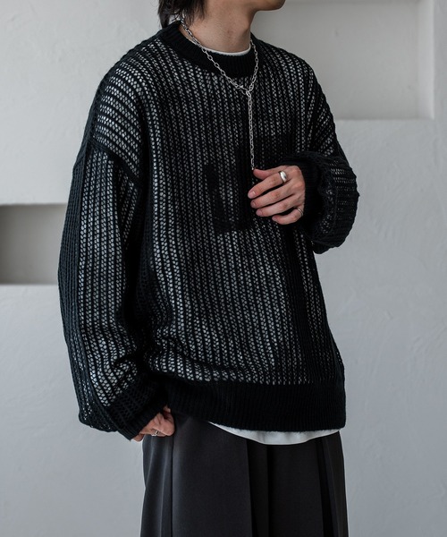 セール】モヘアライクメッシュルーズニット（ニット/セーター）｜epnok