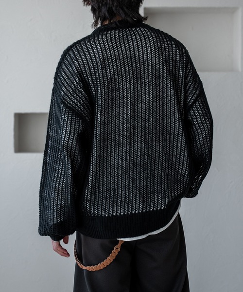 epnok(エプノック)の「モヘアライクメッシュルーズニット(ニット/セーター・メンズ・ブラック/レッド・SMALL/LARGE/MEDIUM)」の5枚目の写真