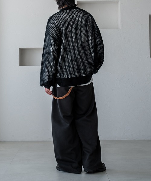 epnok(エプノック)の「モヘアライクメッシュルーズニット(ニット/セーター・メンズ・ブラック/レッド・SMALL/LARGE/MEDIUM)」の10枚目の写真