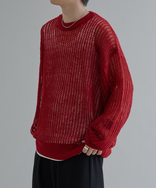 セール】モヘアライクメッシュルーズニット（ニット/セーター）｜epnok