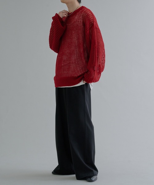 epnok(エプノック)の「モヘアライクメッシュルーズニット(ニット/セーター・メンズ・ブラック/レッド・SMALL/LARGE/MEDIUM)」の19枚目の写真