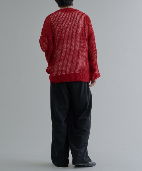 epnok(エプノック)の「モヘアライクメッシュルーズニット(ニット/セーター・メンズ・ブラック/レッド・SMALL/LARGE/MEDIUM)」の20枚目の写真
