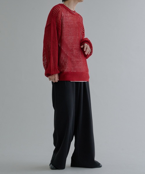 epnok(エプノック)の「モヘアライクメッシュルーズニット(ニット/セーター・メンズ・ブラック/レッド・SMALL/LARGE/MEDIUM)」の21枚目の写真