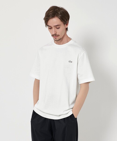■LACOSTE■ ワンポイント ロゴ Tシャツ オンライン限定】LACOSTE ワンポイントロゴ リンガーT