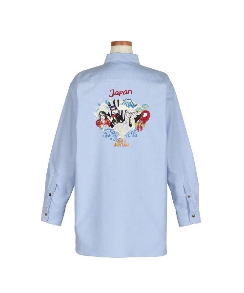 KEITA MARUYAMA（ケイタマルヤマ）の「KABUKI SH（Tシャツ/カットソー・レディース・サックスブルー系/レッド・MEDIUM/SMALL）」の3枚目の写真