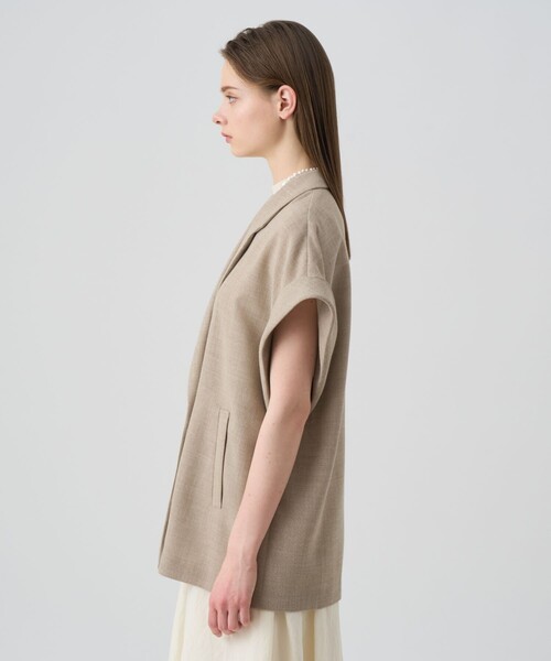 セットアップ対応商品】カラミリネンライクフレンチスリーブ