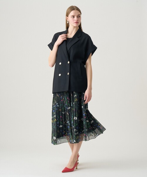 アナイ カラミリネンライクフレンチスリーブジャケット セットアップ対応商品】カラミリネンライクフレンチスリーブ