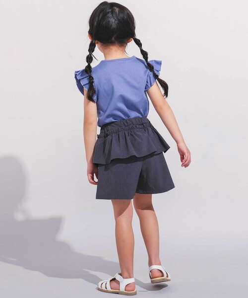 BeBe（ベベ）の「シャンブレーペプラムフリルショートパンツ(90~160cm)（その他パンツ・キッズ・ベージュ/グレー・120cm/150cm/130cm/140cm/110cm）」の5枚目の写真