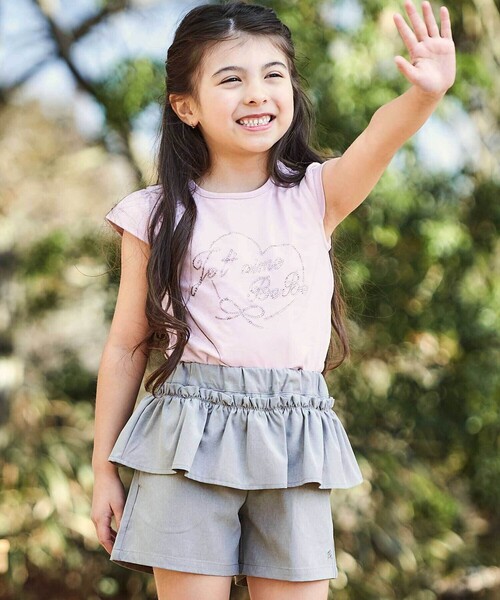 BeBe（ベベ）の「シャンブレーペプラムフリルショートパンツ(90~160cm)（その他パンツ・キッズ・ベージュ/グレー・120cm/150cm/130cm/140cm/110cm）」の7枚目の写真